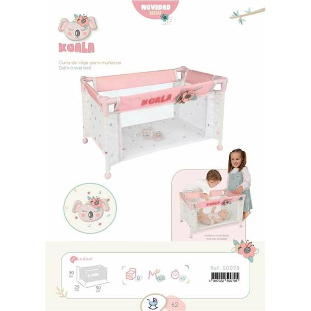 Travel cot Decuevas Koala 50 x 29 x 30 cm Pink