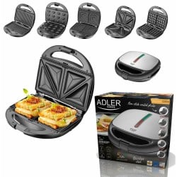 Sandwich Maker Adler AD 3040 Black Grey 1200 W