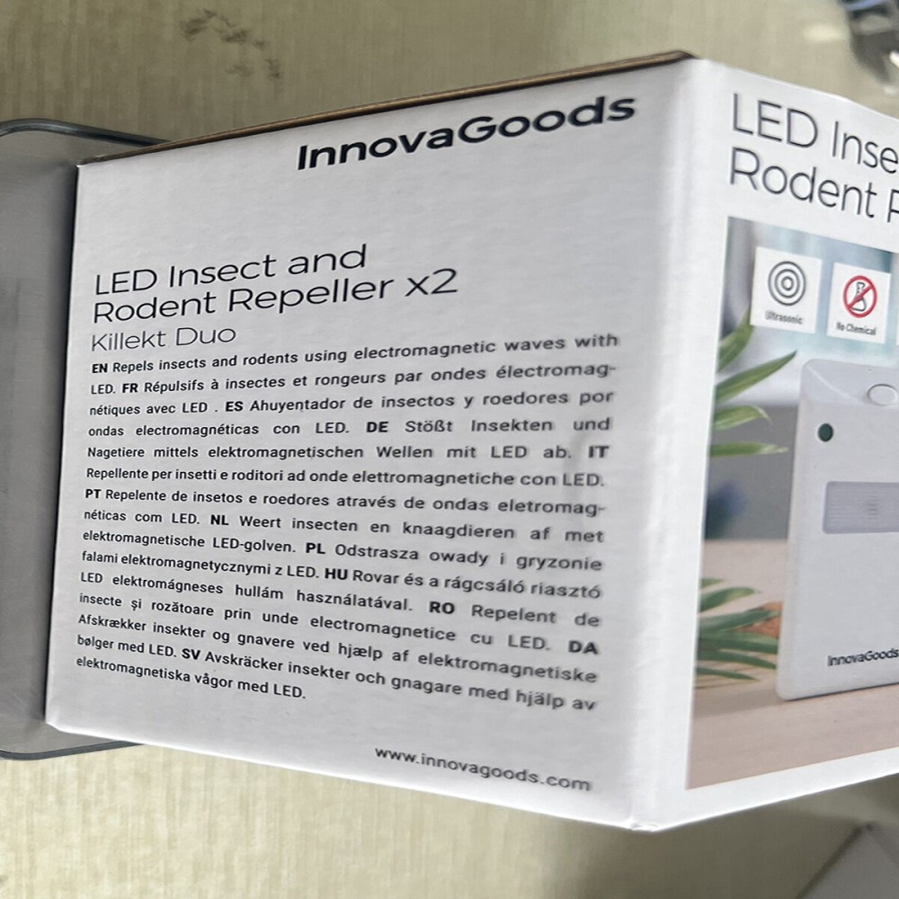 Répulsif à Ultrasons Anti-nuisibles avec LED Killekt Duo InnovaGoods 2 Unités