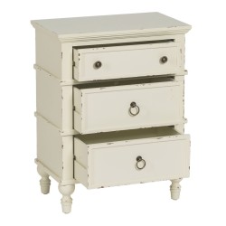 Nightstand White Fir wood DMF 51 x 32 x 66 cm