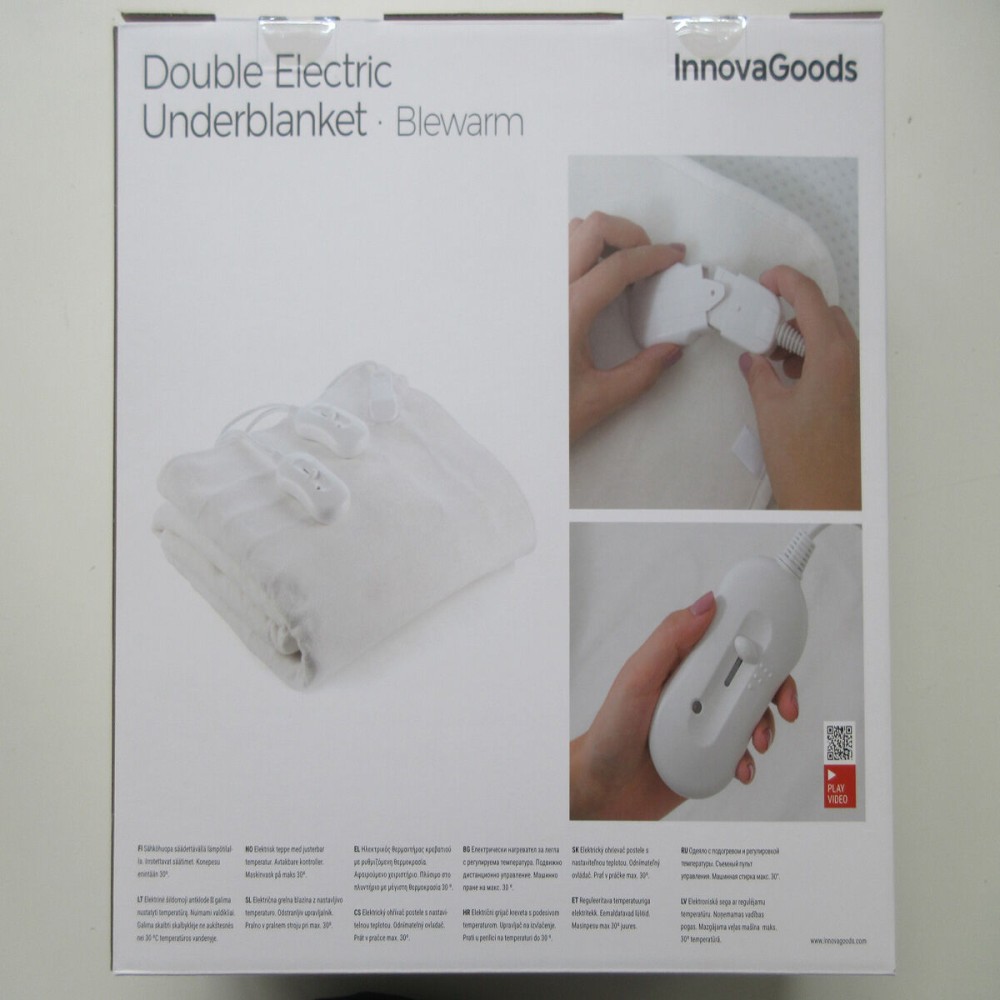 Double Electric Underblanket Blewarm InnovaGoods 60+60 W 140 x 160 cm White