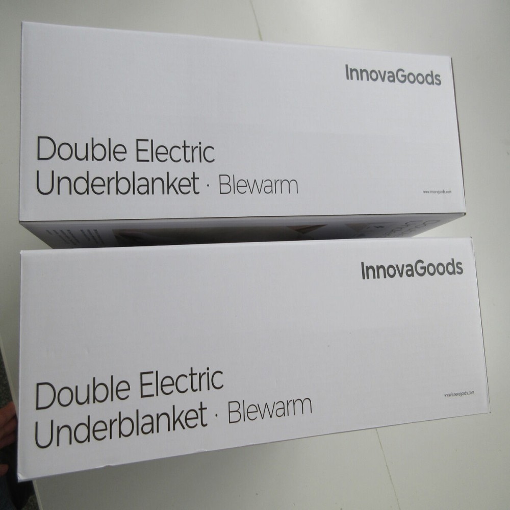 Elektrisches Wärmeunterbett für Doppelbett Blewarm InnovaGoods 60+60 W 140 x 160 cm Weiß