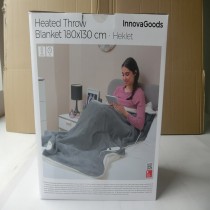 Electric Blanket Heklet InnovaGoods White Grey 130 x 180 cm 160 W