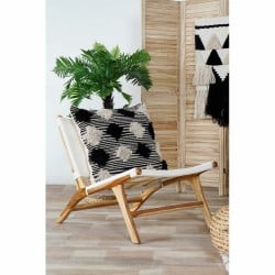 Sessel DKD Home Decor Weiß PVC Teakholz (65 x 80 x 68 cm)