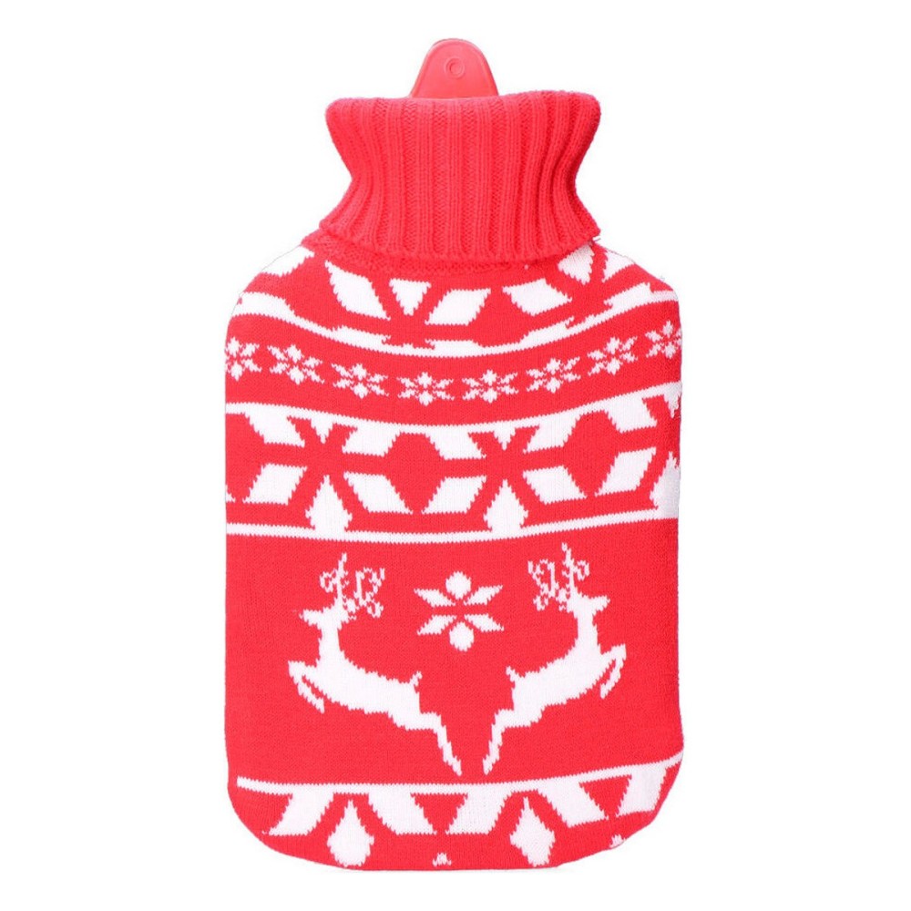 Hot Water Bottle EDM 76770 Rojo/Blanco Wool 2 L Plastic