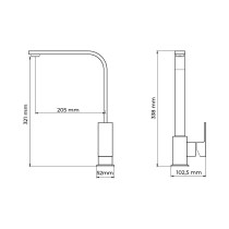 Mischbatterie EDM 01194 Getaria Silberfarben Edelstahl Messing Zink 5,2 x 20,05 x 33,8 cm