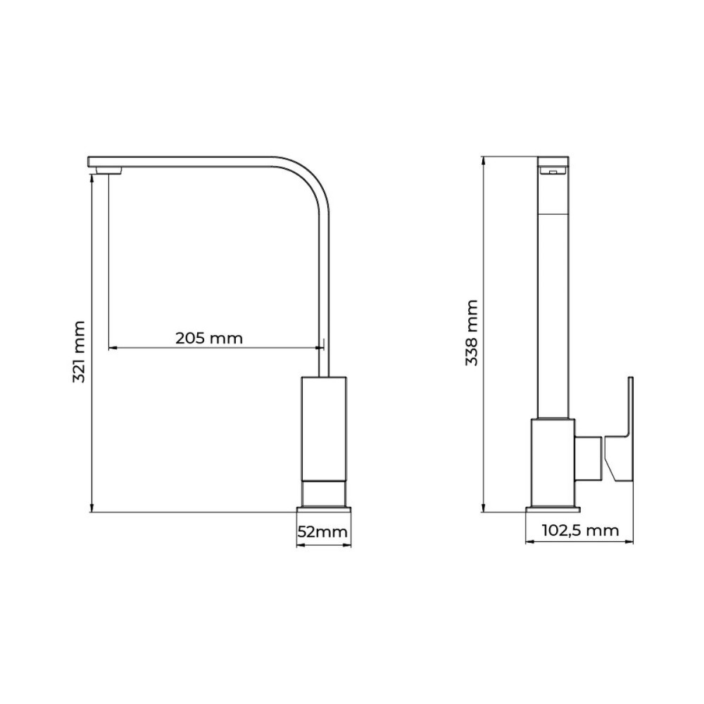 Mischbatterie EDM 01194 Getaria Silberfarben Edelstahl Messing Zink 5,2 x 20,05 x 33,8 cm