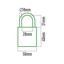 Key padlock EDM 85210 Brass Bow 50 x 30 mm