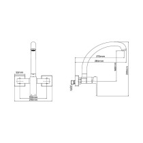 Mischbatterie EDM 01195 Getaria Silberfarben Edelstahl Messing Zink Spülbecken