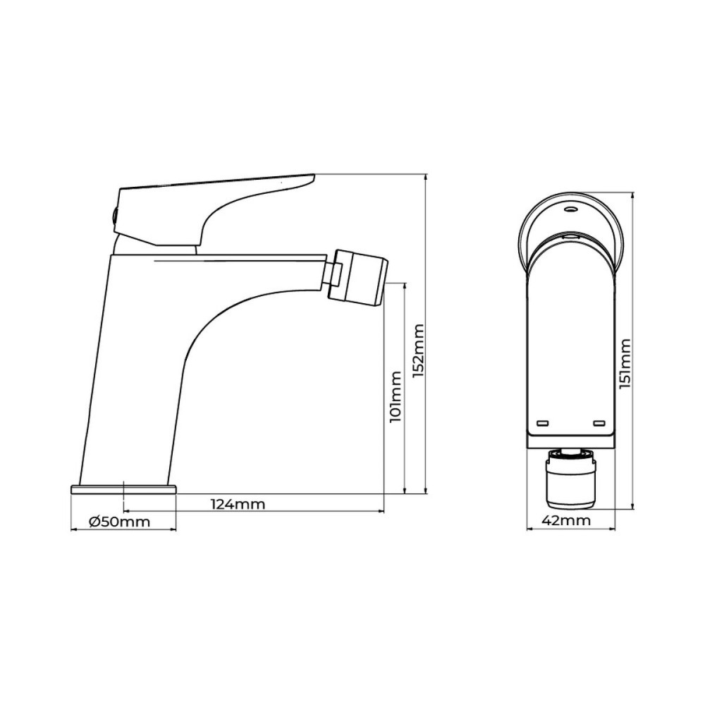 Mischbatterie EDM 01131 Cascais Edelstahl Messing Zink Bidet