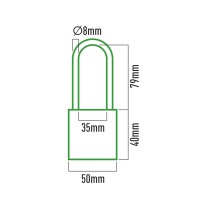 Key padlock EDM 85230 Brass 50 x 80 mm