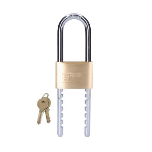 Key padlock EDM 85233 Brass Adjustable