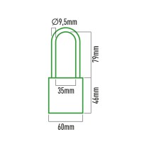 Key padlock EDM 85231 Brass 60 x 90 mm