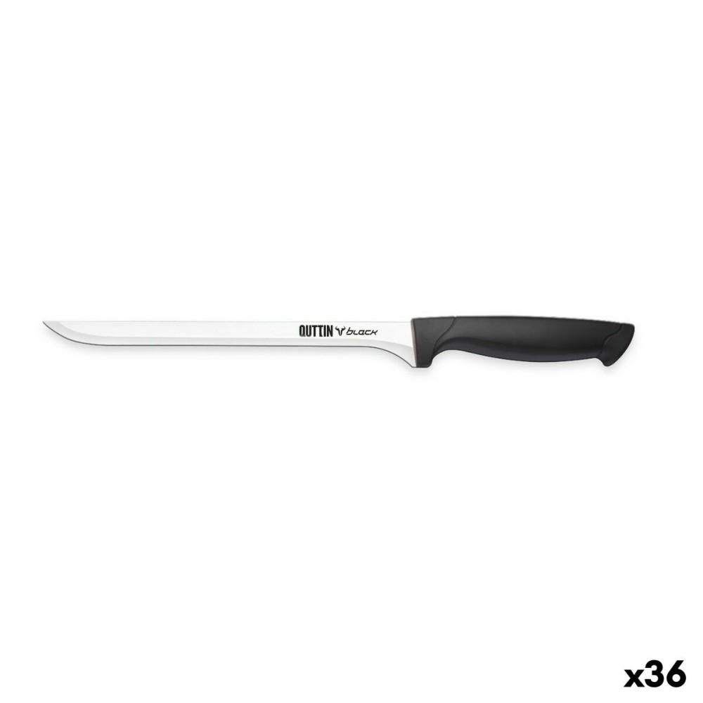 Schinkenmesser Quttin Black Schwarz Silberfarben 22 cm (36 Stück)