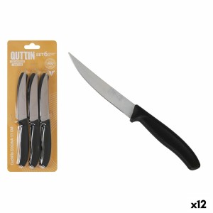 Steakmesser-Set Quttin Schwarz Silberfarben 6 Stücke (12 Stück)