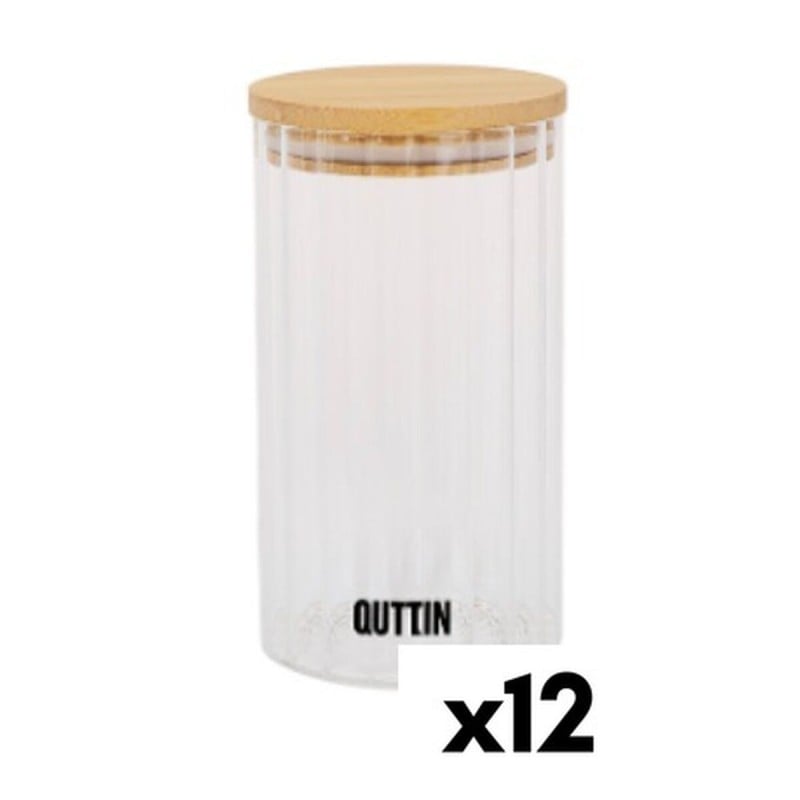 Transparent Glass Jar Quttin    9 x 16 cm 780 ml 9 x 16,5 cm (12 Units)