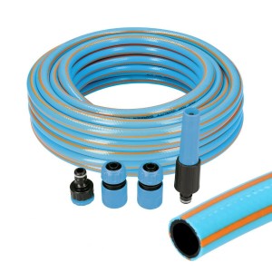 Hose with accessories kit EDM 74107 PVC 5/8" 20 mm x 15 m Blue (15 m)