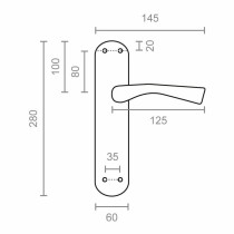 Handle set EDM 85435 707 24 x 4,5 cm