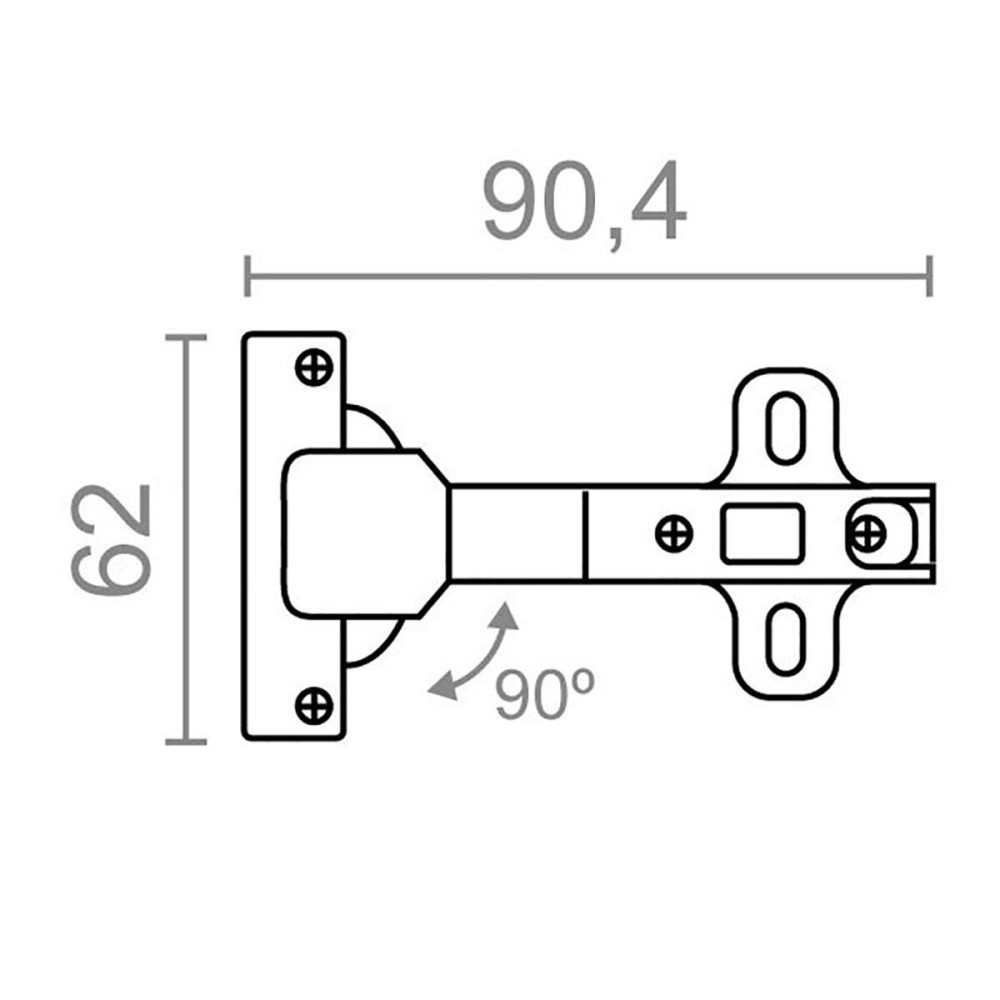 Hinge EDM 85657 BC13 Steel Corner-cupboard 90º Piston