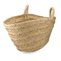 Log basket EDM Esparto grass 60 x 35 x 45 cm 60 x 45 x 35 cm Oval