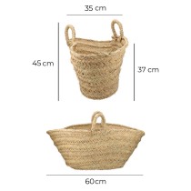 Log basket EDM Esparto grass 60 x 35 x 45 cm 60 x 45 x 35 cm Oval