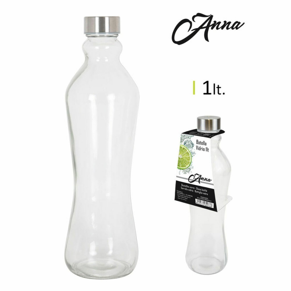 Bouteille en Verre Anna 1 L Capsule métallique Métal verre (12 Unités)