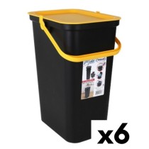 Poubelle recyclage Tontarelli Moda Jaune Noir 24 L (6 Unités)