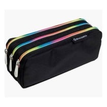 Trousse d'écolier Exacompta Rainbow Noir 22,5 x 8 x 10 cm (6 Unités)