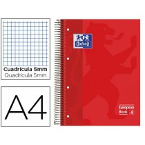 Notebook Oxford EUROPEANBOOK 1 Red A4+ 80 Sheets 5 Pieces (25 Units)