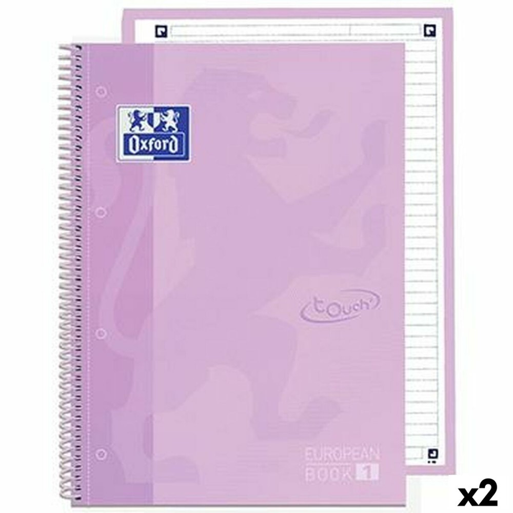 Notebook Oxford EUROPEANBOOK 1 Lavendar Cake A4+ 80 Sheets 5 Pieces (2 Units)