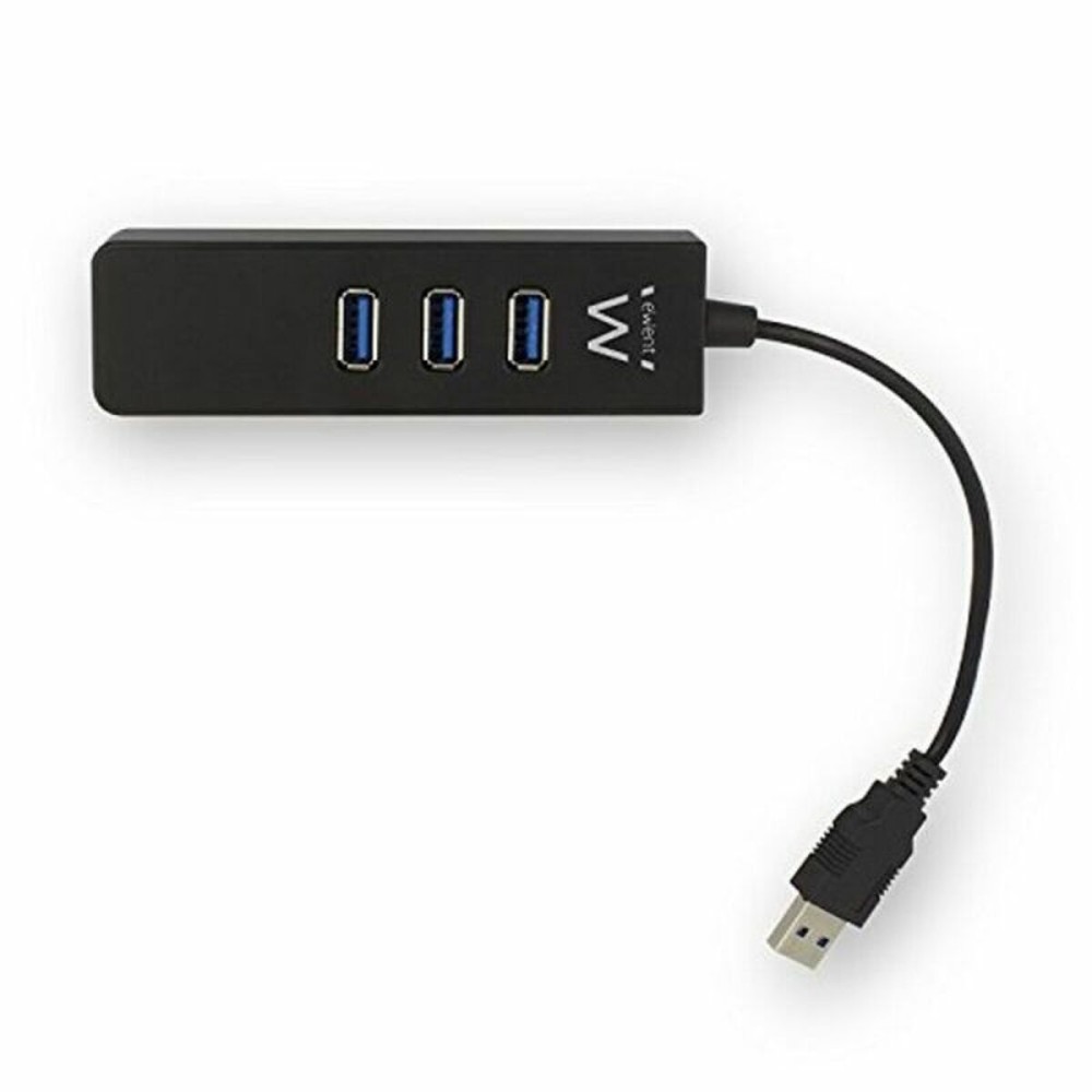 USB Hub Ewent AAOAUS0127 3 x USB 3.1 RJ45 Plug and Play