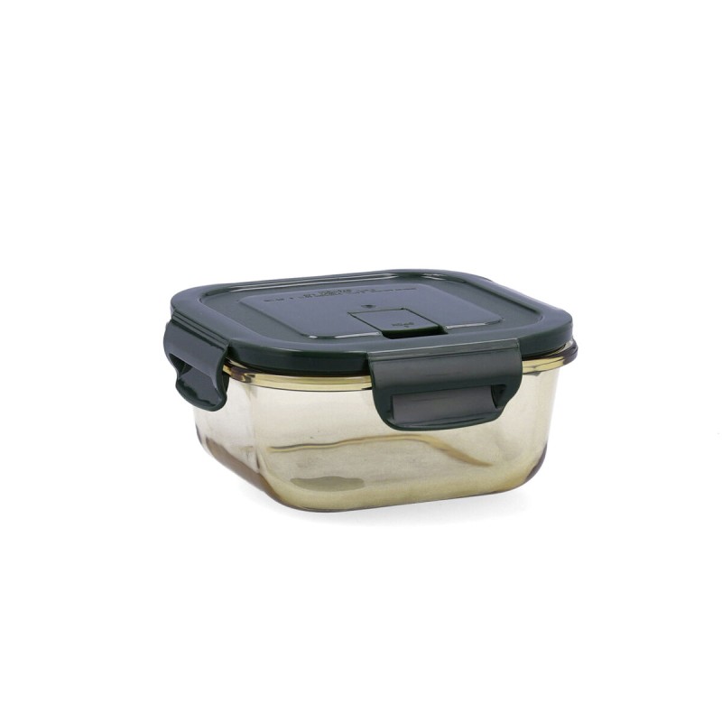 Hermetic Lunch Box Bidasoa Infinity Squared 520 ml Yellow Glass (12 Units)