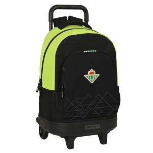 Schulrucksack mit Rädern Real Betis Balompié 33 x 45 x 22 cm Schwarz Neongrün