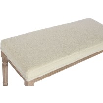 Banquette Home ESPRIT Blanc Naturel Polyester Bois d'hévéa 100 x 38 x 43 cm