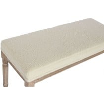 Bench Home ESPRIT White Natural Polyester Rubber wood 100 x 38 x 43 cm