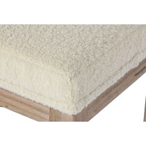 Banquette Home ESPRIT Blanc Naturel Polyester Bois d'hévéa 100 x 38 x 43 cm