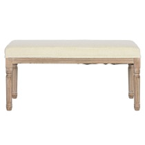 Banquette Home ESPRIT Blanc Naturel Polyester Bois d'hévéa 100 x 38 x 43 cm