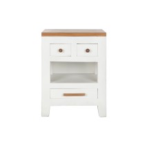 Table de Nuit DKD Home Decor Blanc Marron Acacia Bois de manguier 45 x 40 x 60 cm