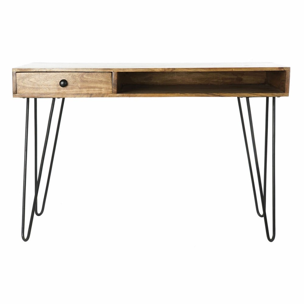 Desk DKD Home Decor 115 x 55 x 76 cm Natural Black Metal