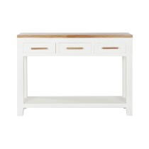 Side table DKD Home Decor White Brown Acacia Mango wood 110 x 30 x 80 cm