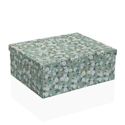 Jeu de Caisses de Rangement Empilables Versa Fleurs Carton 15 Pièces 35 x 16,5 x 43 cm