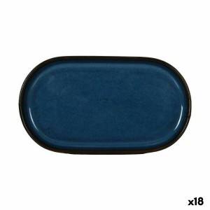 Plateau apéritif La Mediterránea Chester Bleu Oblongue 20 x 11 x 1,5 cm (18 Unités)