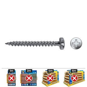 Box of screws CELO VLOX B Galvanised Ø 3 x 10 mm Full roll (1000 Unidades)