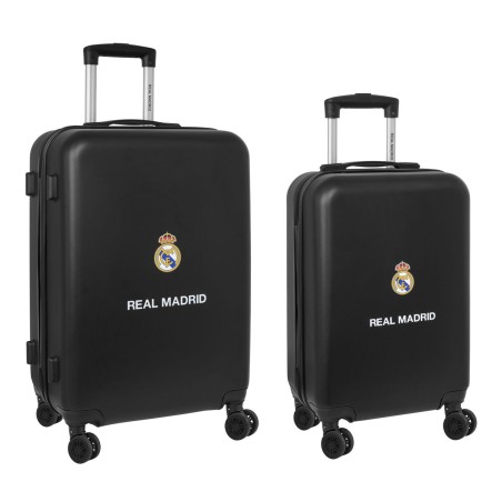 Kofferset Real Madrid C.F. + mediano 24 Trolley Marineblau 40 x 63 x 26 cm (2 Stücke)