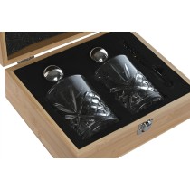 Whisky Set Home ESPRIT Natural Bamboo Crystal