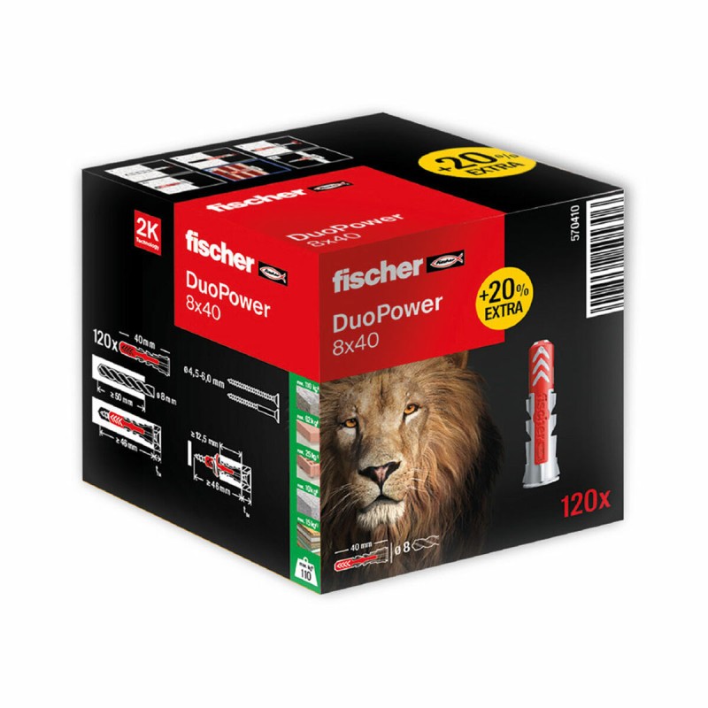 Studs Fischer DuoPower 570410 8 x 40 mm (120 Units)