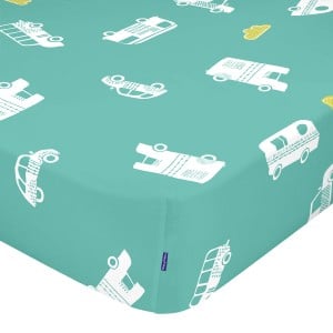 Drap housse HappyFriday MOSHI MOSHI Vert Multicouleur 60 x 120 x 14 cm