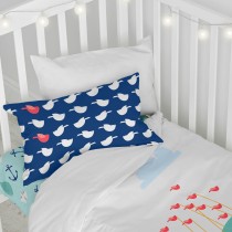 Parure de couette HappyFriday Moshi Moshi Whale Multicouleur Lit de bébé 2 Pièces