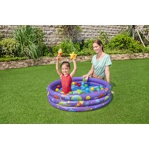 Bestway Aufblasbares Kinderbecken 3 Ringe mit Bällen 102x25 cm +2 Jahre Innen und Garten 52466