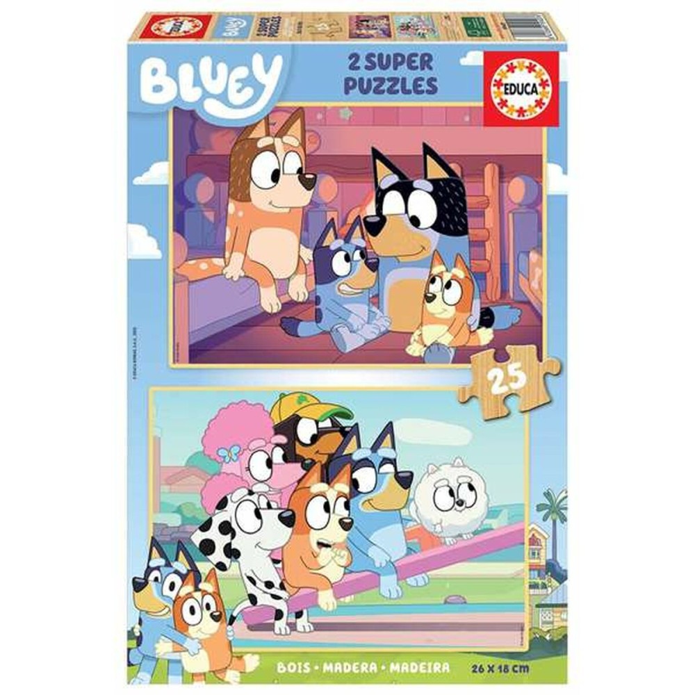 Set de 2 Puzzles Bluey 25 Pièces